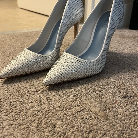 Schutz Lou Crystal pump in Satin Glam/White Bide Bridal Bachelorette - Picture 9 of 9